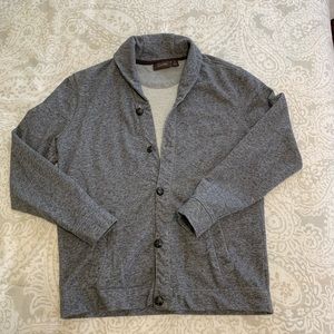 Tasso Elba Heather Gray Button-Front Cardigan (M)
